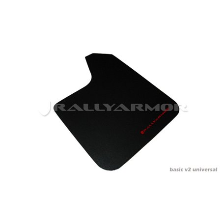 Rally Armor Universal Fit (No Hardware) Basic Black Mud Flap w/ Red Logo