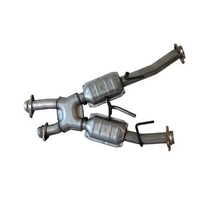 BBK 79-93 Mustang 5.0 Short Mid X Pipe w Catalytic Converters 2-1/2 For Automatic Long Tube Headers