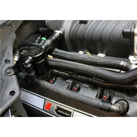 J&L 11-17 Ford Mustang GT (w/Roush/VMP S/C) Passenger Side Oil Separator 3.0 - Black Anodized