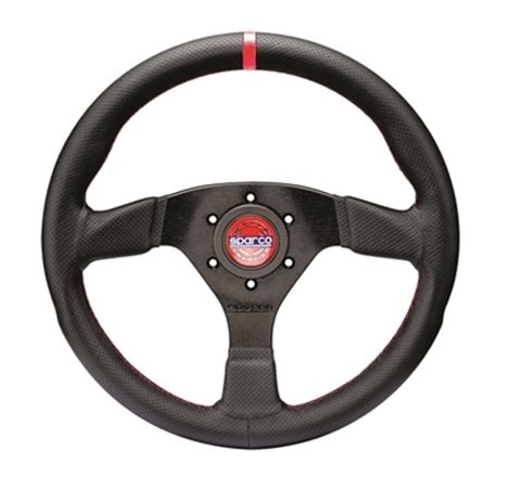 Sparco Steering Wheel R383 Champion Black Leather / Red Stiching