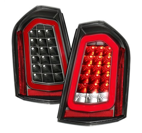 ANZO 11-14 Chrysler 300 LED Taillights Black w/ Sequential