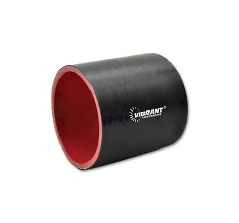 Vibrant 2-1/8in I.D. x 3in Long Gloss Black 4 Ply Aramid Reinforced Silicone Hose Coupling