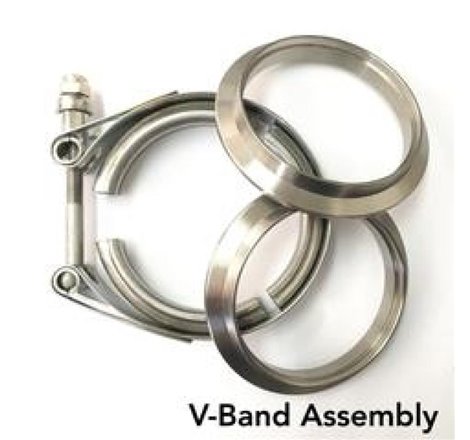 Ticon Industries 2in Titanium V-Band Clamp Assembly (2 Flanges/1 Clamp)