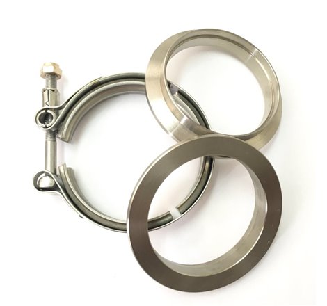 Ticon Industries 2.5in Titanium V-Band Clamp Assembly (2 Flanges/1 Clamp)