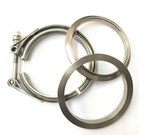 Ticon Industries 3.5in Titanium V-Band Clamp Assembly (2 Flanges/1 Clamp)