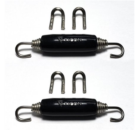 Ticon Industries Black Silicone Titanium Spring Tab and Spring Kit (4 Tabs/2 Springs) - 2 Pack
