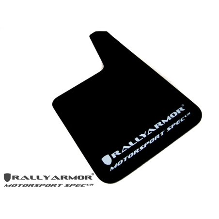 Rally Armor Universal Fit (No Hardware) Motorsport Spec Black UR Mud Flap w/ White Logo