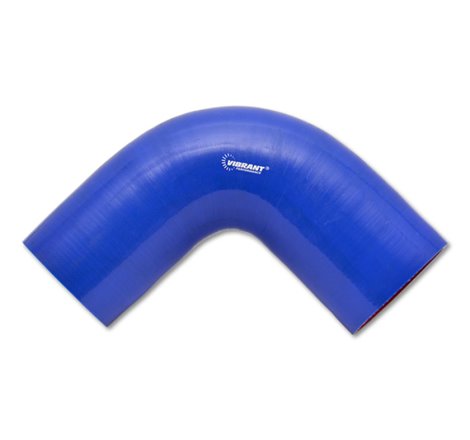 Vibrant 4.5in I.D. x 3in Long Gloss Blue Silicone 90 Degree Elbow
