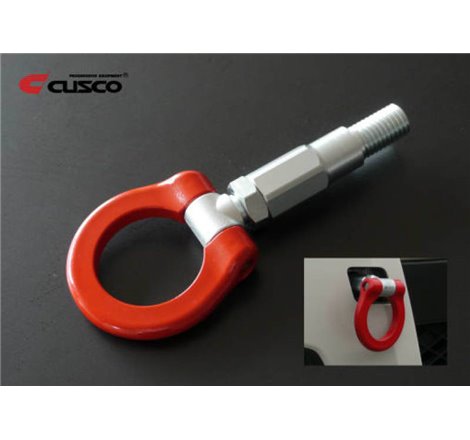 Cusco 2013+ Honda Fit M22 x 2.5mm Front Red Steel Folding-Type Tow Hook