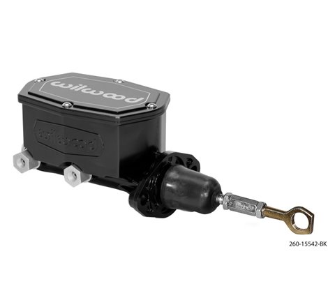 Wilwood Compact Tandem Master Cylinder - 1in Bore - w/Pushrod - Fits Mustang (Black)