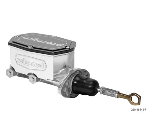 Wilwood Compact Tandem Master Cylinder - 1in Bore - w/Pushrod - Fits Mustang (Ball Burnished)