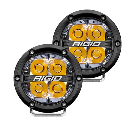 Rigid Industries 360-Series 4in LED Off-Road Spot Beam - Amber Backlight (Pair)