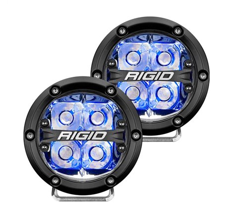 Rigid Industries 360-Series 4in LED Off-Road Spot Beam - Blue Backlight (Pair)