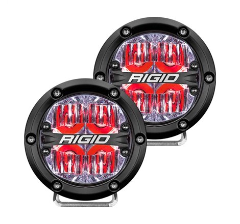 Rigid Industries 360-Series 4in LED Off-Road Drive Beam - Red Backlight (Pair)
