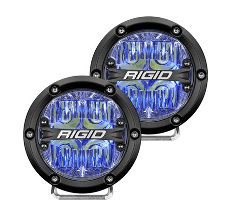 Rigid Industries 360-Series 4in LED Off-Road Drive Beam - Blue Backlight (Pair)