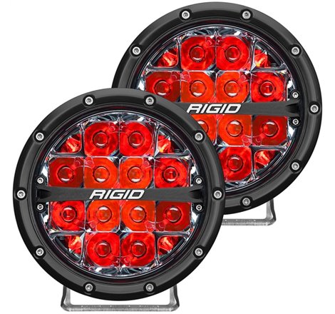 Rigid Industries 360-Series 6in LED Off-Road Spot Beam - Red Backlight (Pair)