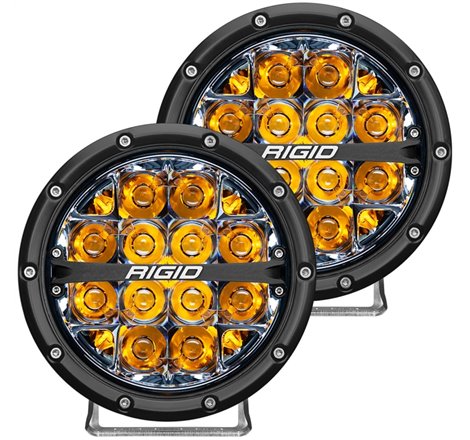 Rigid Industries 360-Series 6in LED Off-Road Spot Beam - Amber Backlight (Pair)