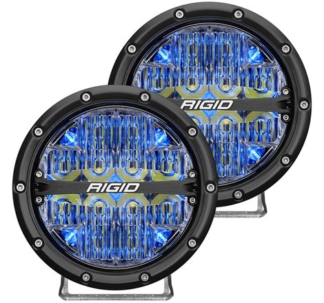 Rigid Industries 360-Series 6in LED Off-Road Spot Beam - Blue Backlight (Pair)