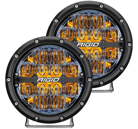 Rigid Industries 360-Series 6in LED Off-Road Drive Beam - Amber Backlight (Pair)