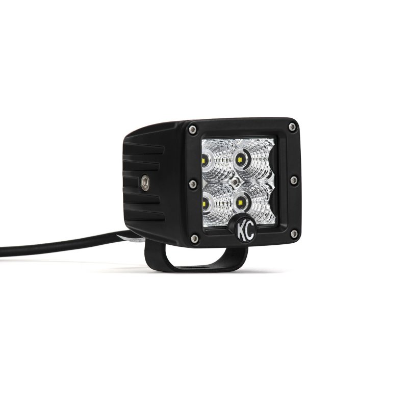 KC HiLiTES C-Series 3in. C3 LED Light 12w Flood Beam (Pair Pack System) - Black