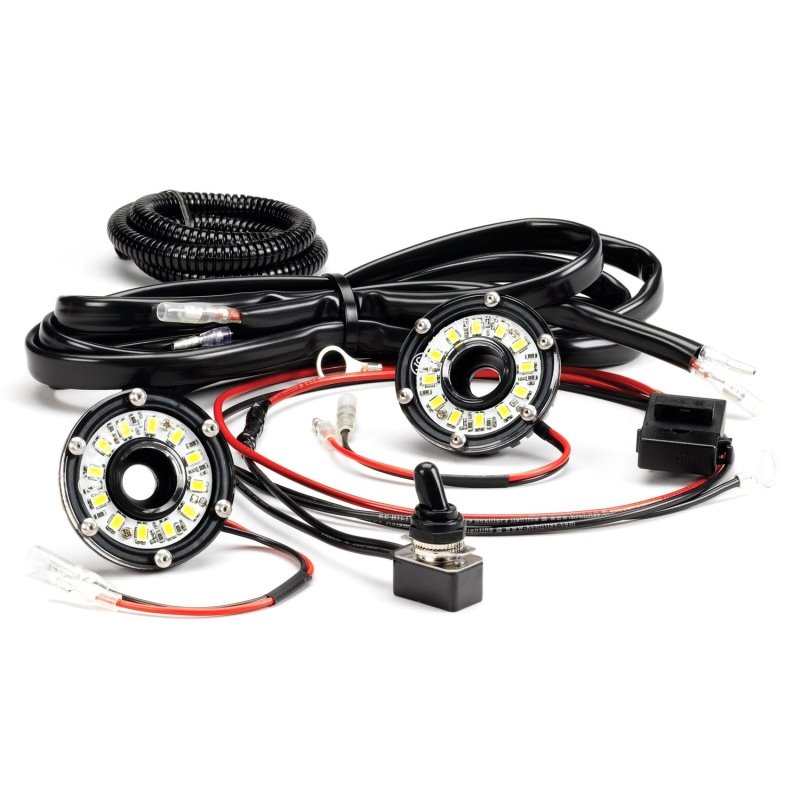 KC HiLiTES Cyclone 2in. LED Universal Under Hood Lighting Kit (Incl. 2 Cyclone Lights/Switch/Wiring)