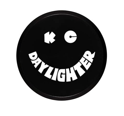 KC HiLiTES 6in. Round Hard Cover for Daylighter/SlimLite/Pro-Sport (Single) - Black w/White Smile