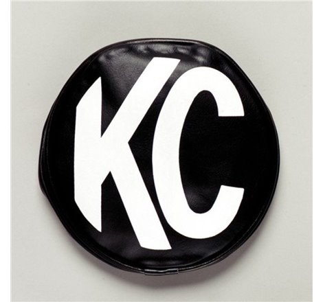 KC HiLiTES 6in. Round Soft Cover (Pair) - Black w/White KC Logo