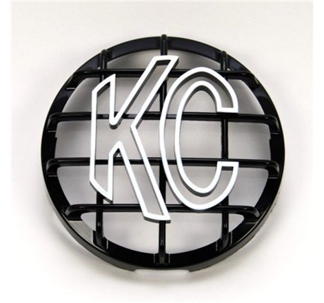KC HiLiTES 6in. Round ABS Stone Guard for SlimLite/Daylighter Lights (Single) - Black/White KC Logo