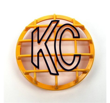 KC HiLiTES 6in. Round ABS Stone Guard for SlimLite/Daylighter Lights (Single) - Yellow/Black KC Logo