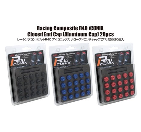 Project Kics R40 Iconix Aluminum Cap Set 14x1.50 Red - 20 Pieces