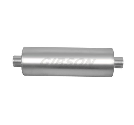 Gibson SFT Superflow Center/Center Round Muffler - 8x24in/3in Inlet/3in Outlet - Stainless