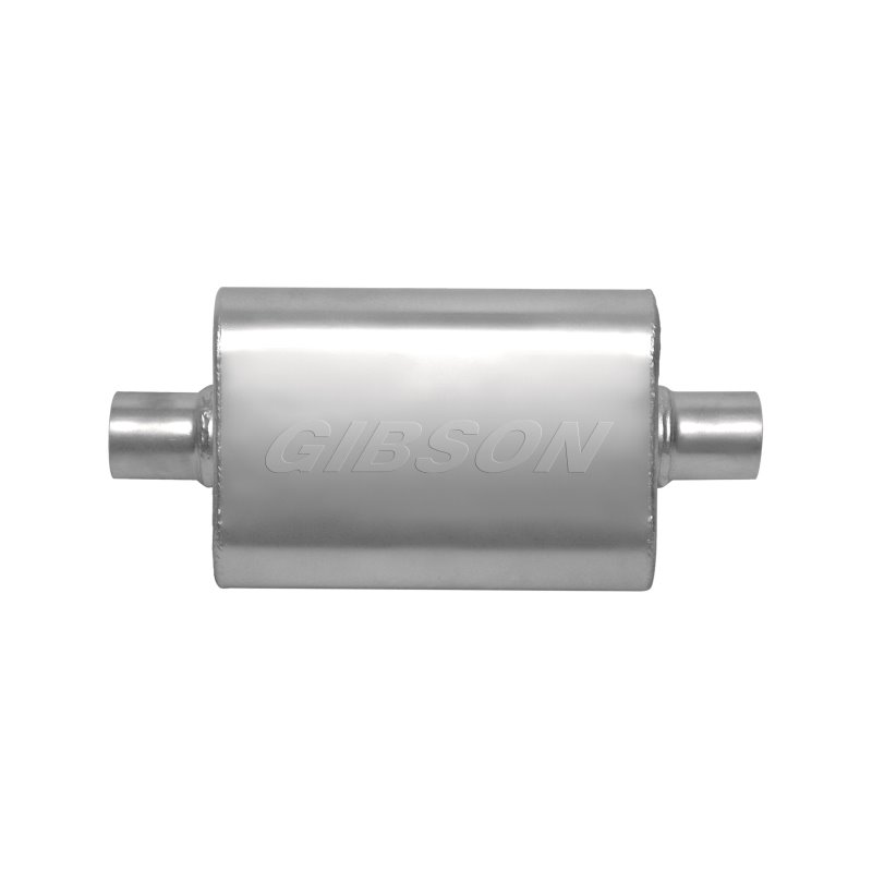Gibson CFT Superflow Center/Center Oval Muffler - 4x9x13in/2.25in Inlet/2.25in Outlet - Stainless