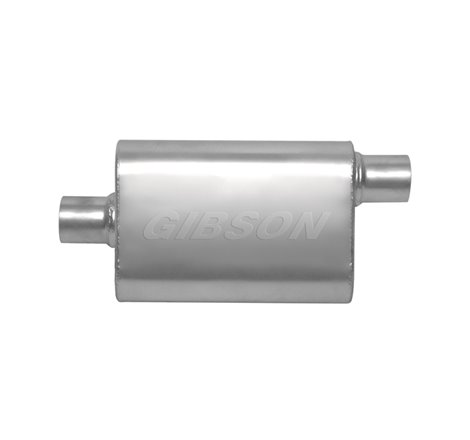 Gibson CFT Superflow Center/Offset Oval Muffler - 4x9x13in/2.25in Inlet/2.25in Outlet - Stainless