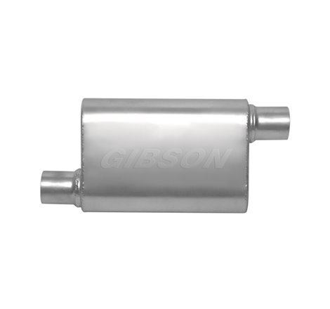 Gibson CFT Superflow Offset/Offset Oval Muffler - 4x9x13in/2.25in Inlet/2.25in Outlet - Stainless