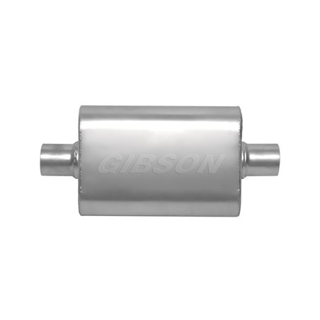 Gibson CFT Superflow Center/Center Oval Muffler - 4x9x18in/3in Inlet/3in Outlet - Stainless