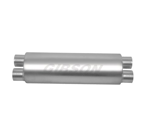 Gibson SFT Superflow Dual/Dual Round Muffler - 8x24in/3in Inlet/2.5in Outlet - Stainless