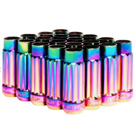 BLOX Racing 12-Sided P17 Tuner Lug Nuts 12x1.5 - NEO Chrome Steel - Set of 20 (Socket not included)