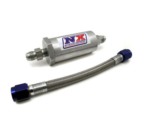Nitrous Express 4AN Pure-Flo N2O Filter & 7 Stainless Hose (Lifetime Cleanable)