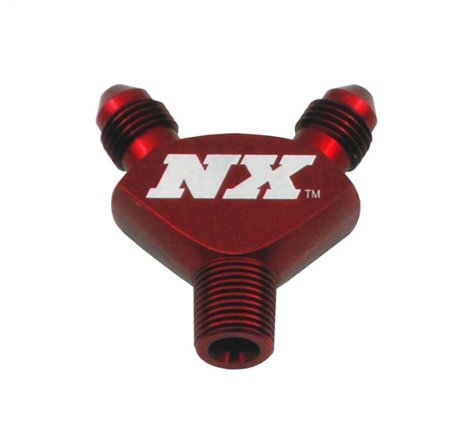 Nitrous Express 1/8NPT x 3AN x 3AN Billet Pure-Flo Y Fitting - Red