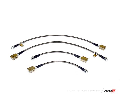 AMS Performance 2009+ Nissan GT-R R35 Alpha Short Route Style Stainless Steel Brake Lines