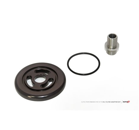 AMS Performance 2009+ Nissan GT-R R35 Alpha CNC Billet Oil Filter Adapter w/Race Filter