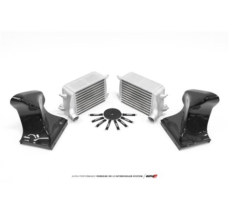 AMS Performance 16-19 Porsche Carrera/Carrera S (991.2) Alpha Intercooler Kit w/Carbon Fiber Shrouds