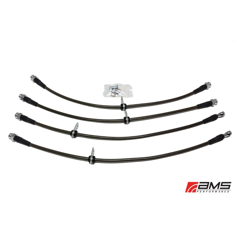 AMS Performance 08-15 Mitsubishi EVO X Stainless Steel Brake Lines (4 Lines)