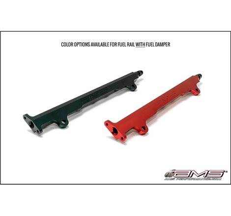 AMS Performance 08-15 Mitsubishi EVO X CNC Machined Aluminum Fuel Rail w/Pulsation Dampener - Red
