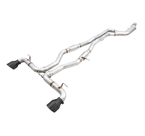 AWE 2020 Toyota Supra A90 Resonated Track Edition Exhaust - 5in Diamond Black Tips