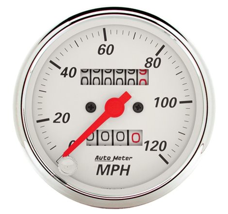 Autometer Arctic White 3-1/8in 0-120 MPH Mechanical Speedometer Gauge