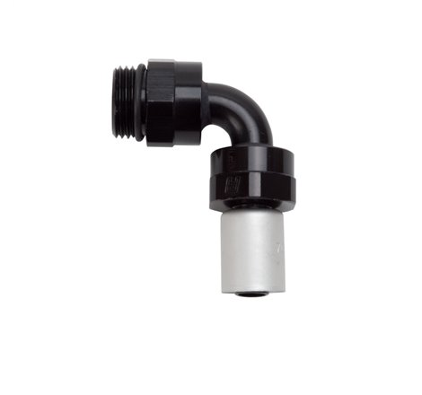 Russell Performance -8 SAE Port Male to -8 AN Hose 90 Degree Crimp On Hose End - Black Anodized