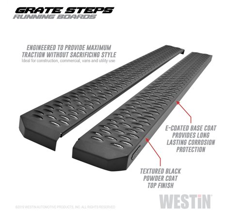 Westin Grate Steps Running Boards 68 in - Textured Black