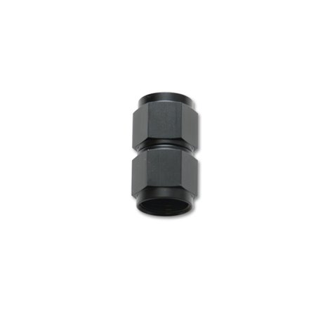 Vibrant Fitting Straight Coupler Union Adapter Female -10 AN to Female -12 AN Aluminum Black Anodize