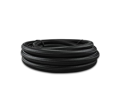 Vibrant -12 AN Black Nylon Braided Flex Hose w/ PTFE Liner (5 Foot Roll)